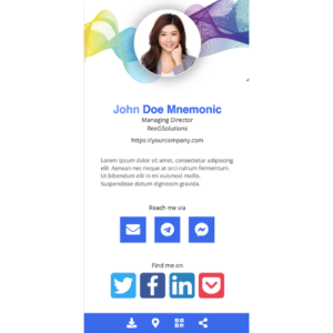 VCard interattiva base no logo Blu